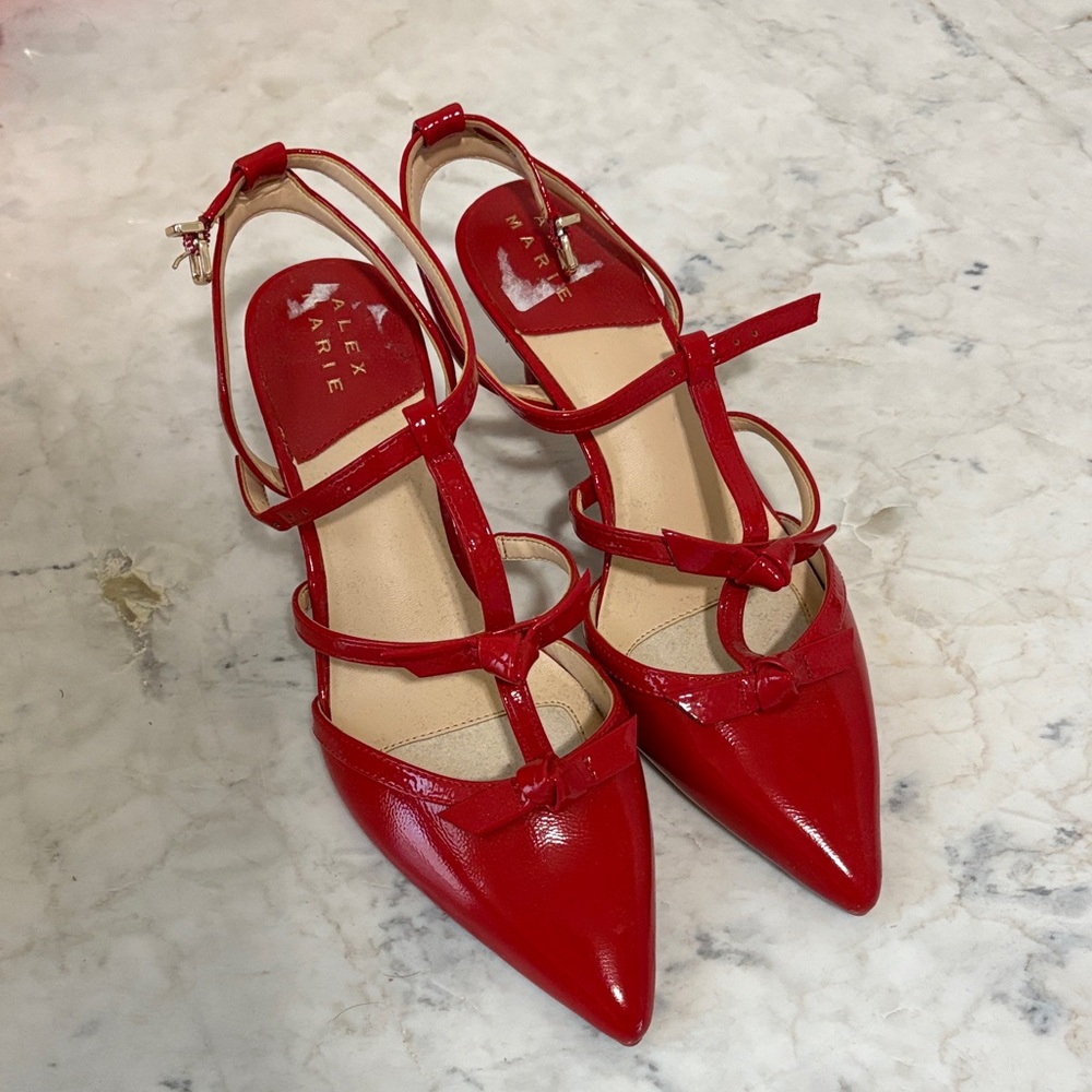 Never Worn Alex Marie Vibrant Red Strappy Heels